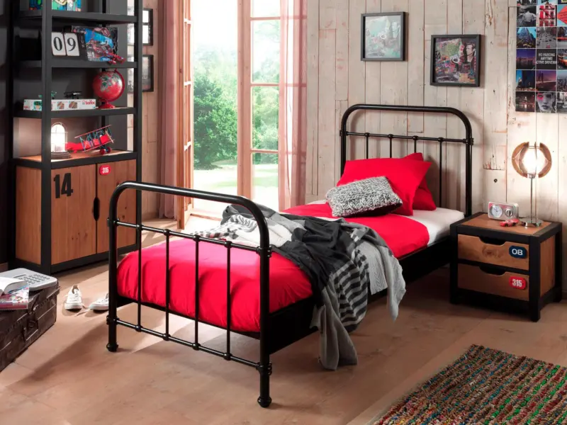 Kinder-/Juniorbett New York ca. 90x200 cm Schwarz