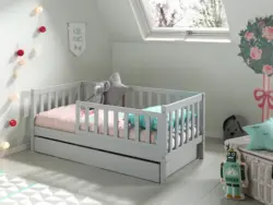 Kinder-/Juniorbett 70x140 cm, grau