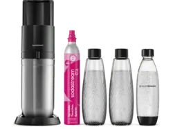 Sodastream 1016813498 Duo Standard Vorteilspack Wassersprudler mit 3-Flaschen, CO&sup2; Zylinder inklusive , Titan