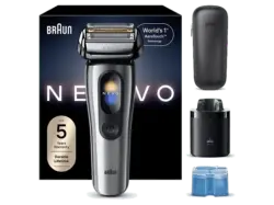 Braun Nevo 15000cc Elektrorasierer (Akkubetrieb, Silber, Nevo Scherkopf mit AeroTouch-Rasiertechnologie)