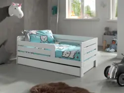 Kinder-/Juniorbett mit Bettlade ca. 70x140 cm Wei&szlig;