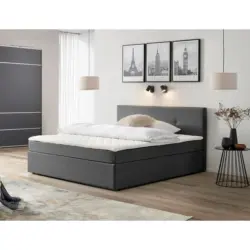 Boxbett 180/200 cm in Grau