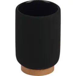 Zahnputzbecher Holz, Keramik