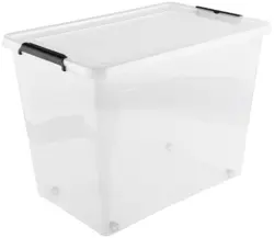 Box mit Deckel Action in Schwarz/Transparent ca. 80l