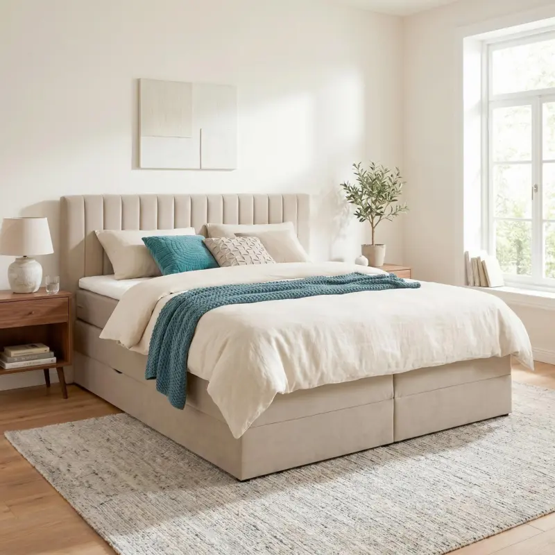 Boxspringbett Simon in Beige ca. 180x200cm