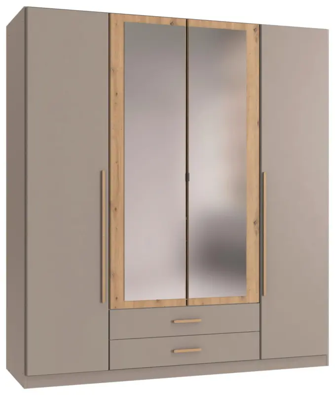 Dreht&uuml;renschrank Marburg Eiche Artisan/Grau/Sahara