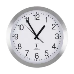 Wanduhr Silberfarben, Wei&szlig;