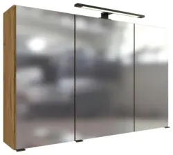 Spiegelschrank Manchester mit LED 3-t&uuml;rig ca.100x64 cm Eiche