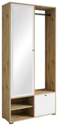 Garderobe Dino ca. 90x190 cm Eiche Artisan/Wei&szlig;