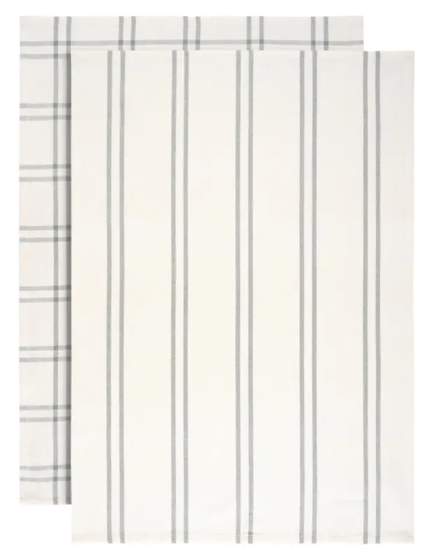 Geschirrtuch-Set Anthrazit/Wei&szlig;, 2-teilig