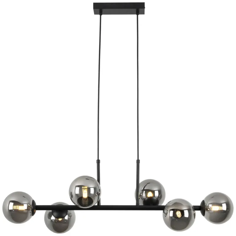 H&auml;ngeleuchte Lisib in Schwarz/Chrom max. 10 Watt