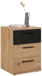 Nachtk&auml;stchen in Schwarz/Eichefarben