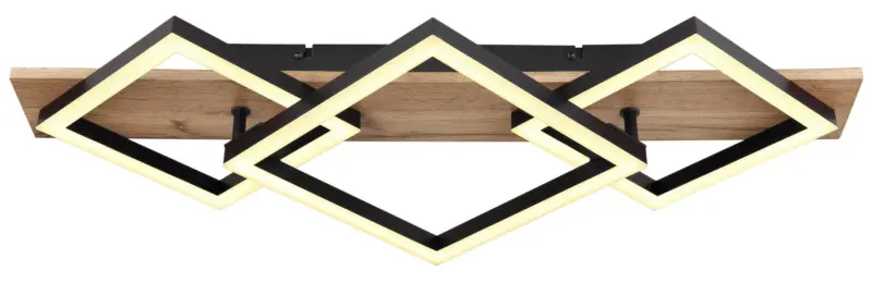 LED-Deckenleuchte Beatrix Schwarz/Dunkelbraun max.24Watt Deckenlampe