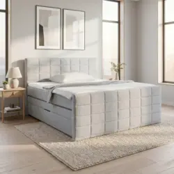Boxspringbett Damon in Grau ca. 180x200cm