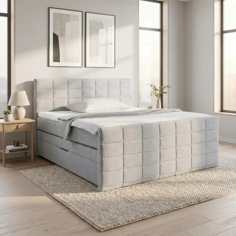 Boxspringbett Damon in Grau ca. 180x200cm