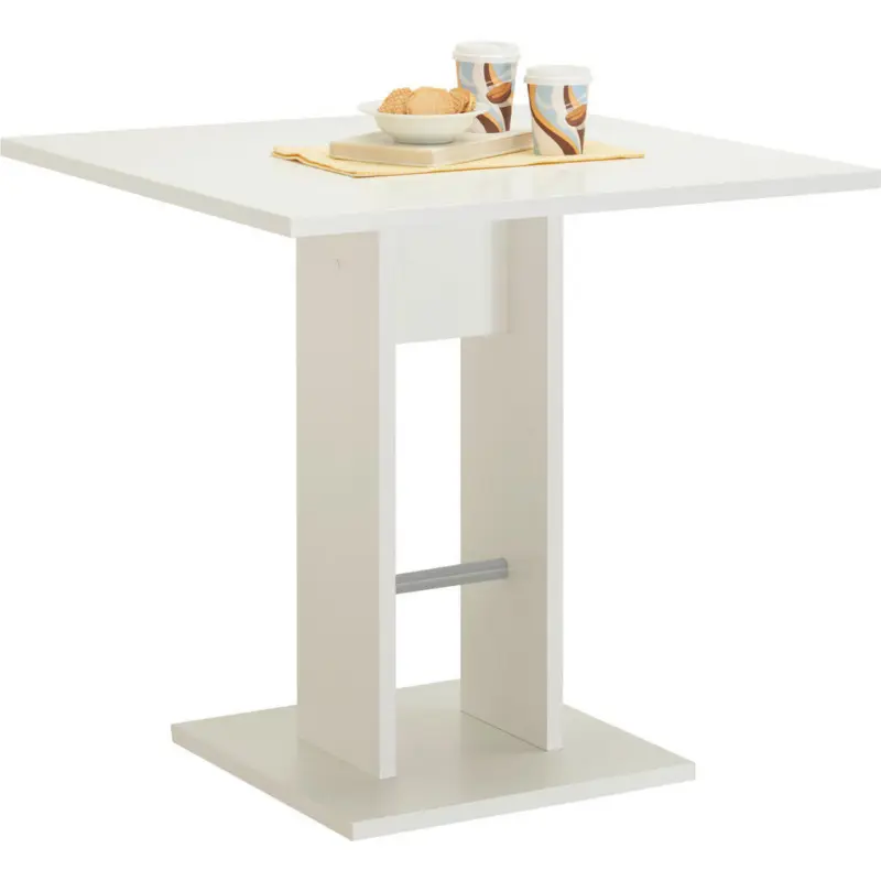 Esstisch 75/75/74 cm Nachbildung Holzwerkstoff quadratisch Wei&szlig;