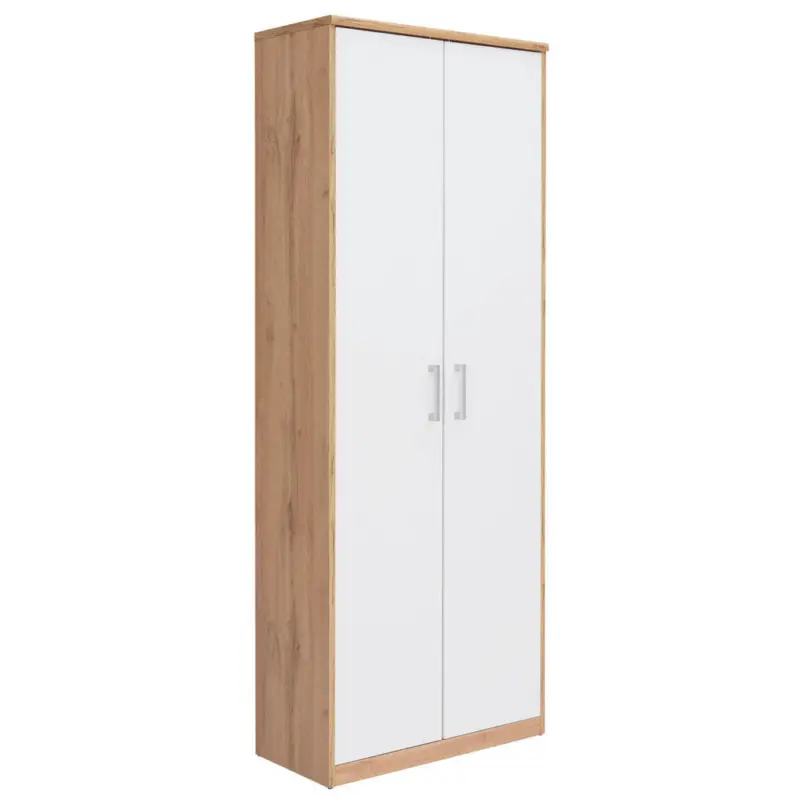 Mehrzweckschrank 72/194/36 cm in Wei&szlig;, Eiche Wotan