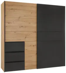 Schwebet&uuml;renschrank Racer Schwarz ca. 200,1x200,5x61,2cm