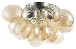 Deckenleuchte Balbo Nickel/Bernstein max. 28 Watt Deckenlampe