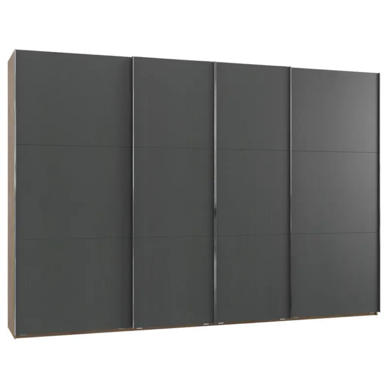 Schwebet&uuml;renschrank in Graphitfarben, Eichefarben