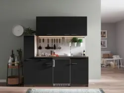 Minik&uuml;che Oliver mit Ger&auml;ten ca. 180 cm Schwarz