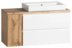 Waschtischkombi Varese ca. 105x65,5x47 cm Eiche/Wei&szlig;