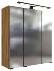 Spiegelschrank Manchester mit LED 3-t&uuml;rig ca. 60x64 cm Eiche