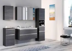 Badezimmer Arezzo Silber/Eichefarbe