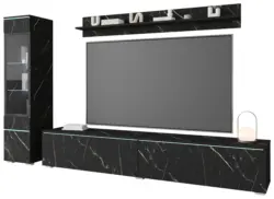 Wohnwand Vera ca. 210x130 cm Schwarz