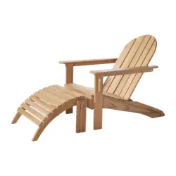Gartenliege Adirondack Teak mit Hocker
