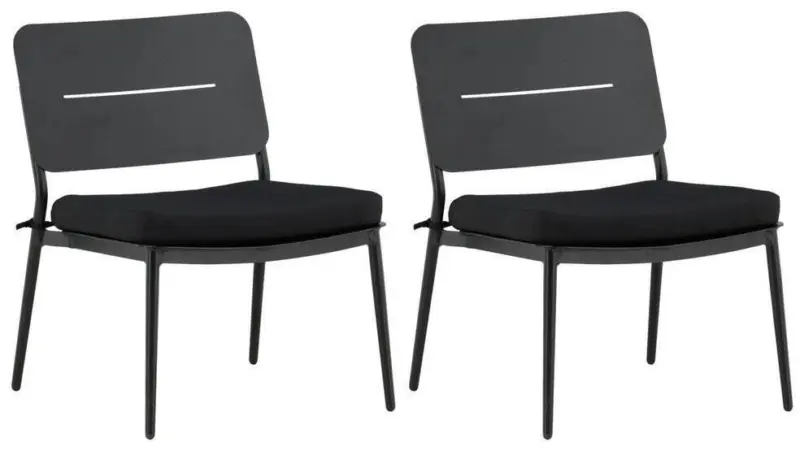 Loungesessel-2er Set Lina Schwarz