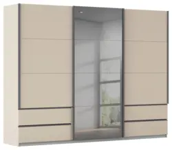 Schwebet&uuml;renschrank Elara Wei&szlig;/Champagnerfarben