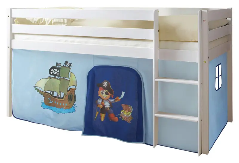 Spielbett Holz Malte ca. 90x200 cm Blau/Wei&szlig;