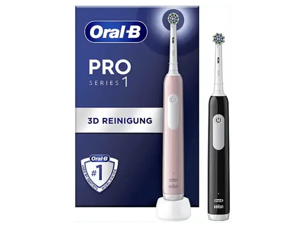 Oral-B Pro 1 Cross Action Duopack Elektrische Zahnb&uuml;rste Black & Pink