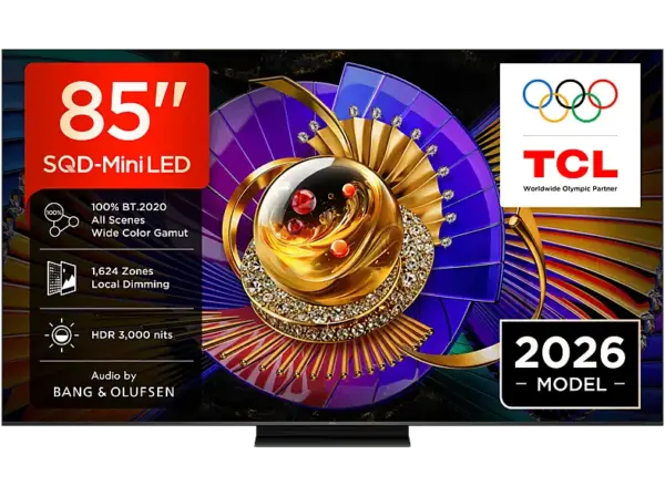 TCL 85C7L (2026) 85 Zoll SQD-Mini LED TV, Audio by Bang & Olufsen, 144 Hz natives Display