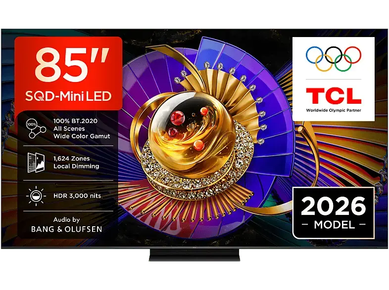 TCL 85C7L (2026) 85 Zoll SQD-Mini LED TV, Audio by Bang & Olufsen, 144 Hz natives Display