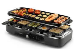 Philips HD 6421/80 Series 5000 Raclette Grill 2-in-1 (in Schwarz, f&uuml;r 10 Personen, 1500 Watt)