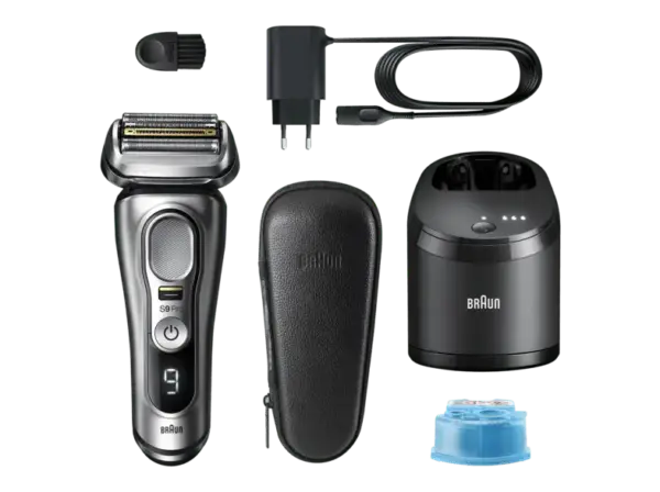 Braun Series 9 Pro - 9467cc - Golden Ribbon Elektrorasierer Wet & Dry (Akkubetrieb, Silber, 4+1 Scherkopf mit ProLift Trimmer)