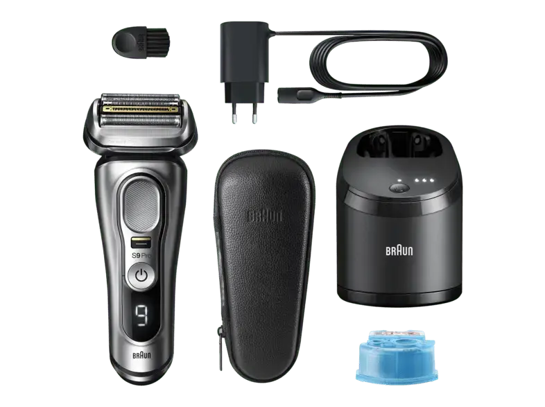 Braun Series 9 Pro - 9467cc - Golden Ribbon Elektrorasierer Wet & Dry (Akkubetrieb, Silber, 4+1 Scherkopf mit ProLift Trimmer)