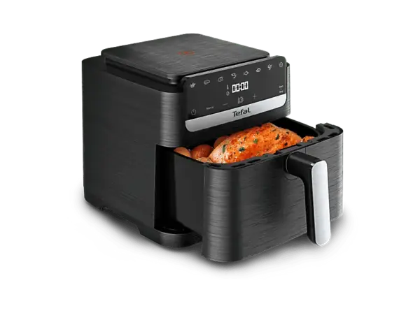 Tefal EY8618 Easy Fry Mega Compact Hei&szlig;luftfritteuse 7,5 l, Schwarz