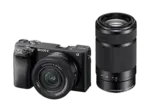MediaMarkt Sony Alpha 6400 Kit Systemkamera mit Objektiv 16-50 mm & & 55-210 mm, 7.6 cm Display Touchscreen, WLAN, Schwarz - bis 09.11.2026