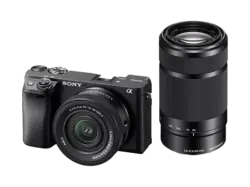 Sony Alpha 6400 Kit Systemkamera mit Objektiv 16-50 mm & & 55-210 mm, 7.6 cm Display Touchscreen, WLAN, Schwarz