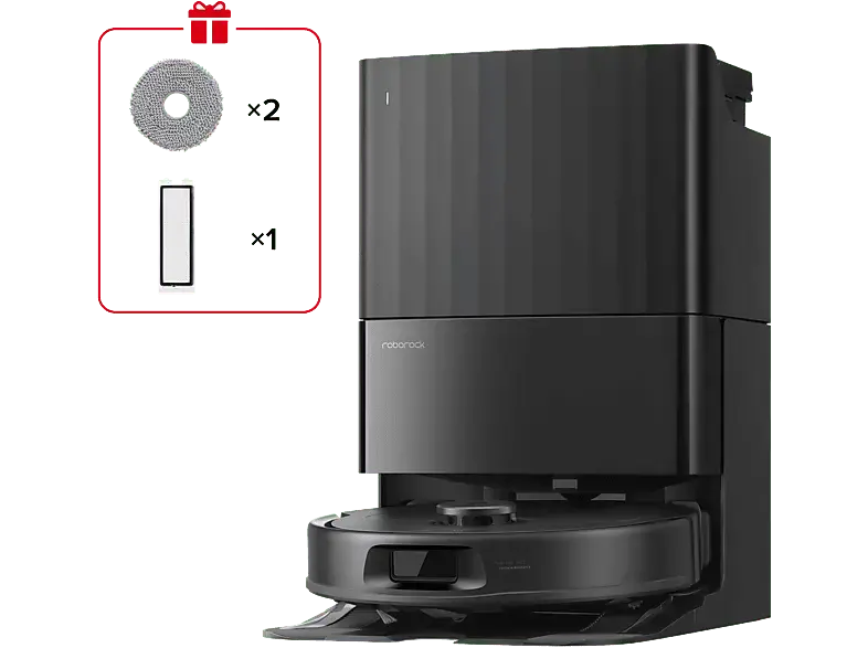 Roborock Qrevo S pro X Saug- und Wischroboter (Schwarz, Laufzeit: 180 min, mit Absaugstation)