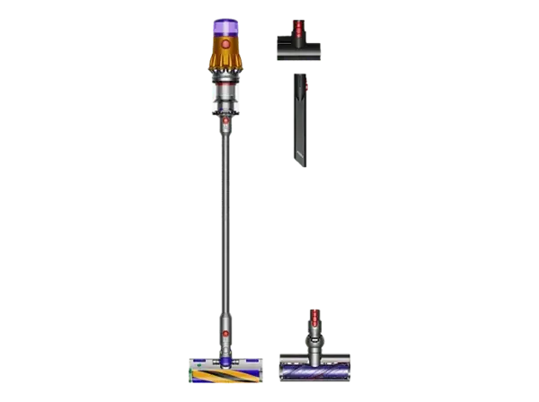 Dyson V12 Detect Slim Absolute Kabelloser Staubsauger (350 ml, Akkulaufzeit: 60 min, Gelb/Nickel)