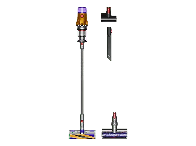 Dyson V12 Detect Slim Absolute Kabelloser Staubsauger (350 ml, Akkulaufzeit: 60 min, Gelb/Nickel)