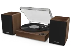 Lenco LS-200 Plattenspieler mit Bluetooth Empfang und &Uuml;bertragung mit Holz Lautsprecher