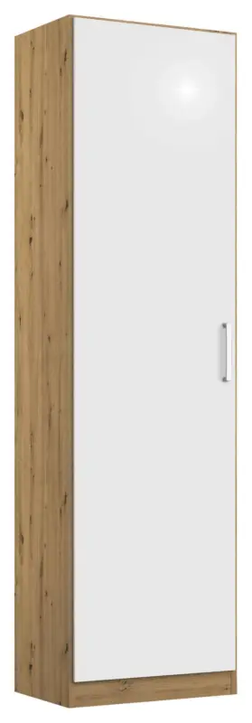Dreht&uuml;renschrank Berlin Wei&szlig; Hochglanz, Eiche Artisan