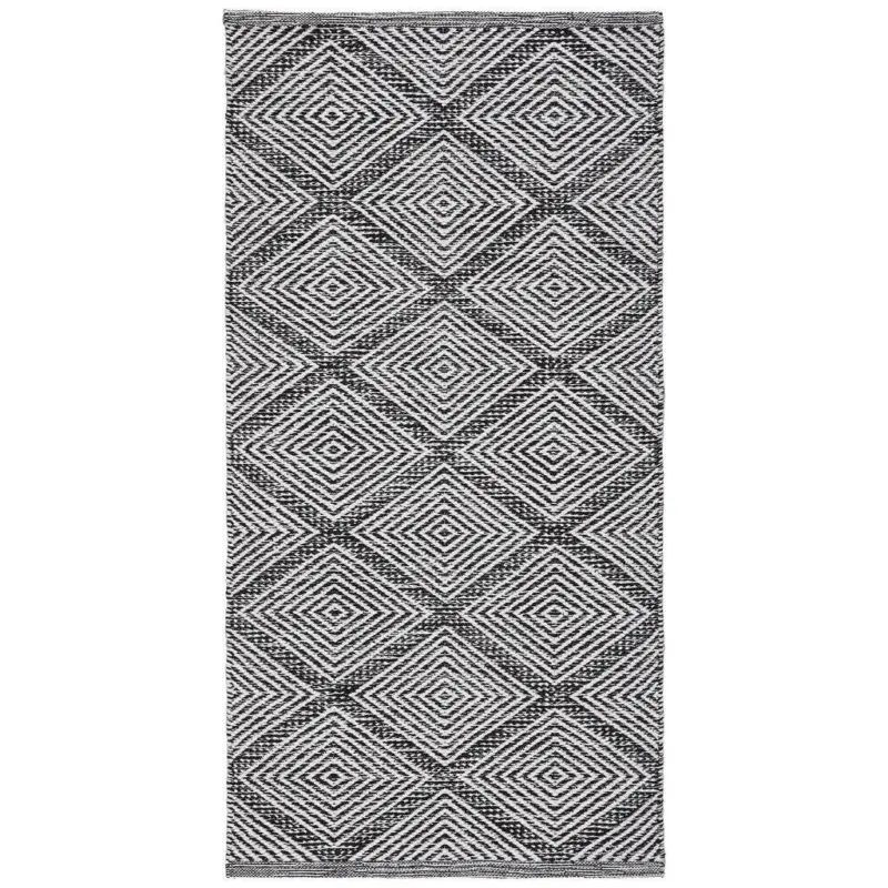 Fleckerlteppich 60/120 cm Diamant Black Schwarz