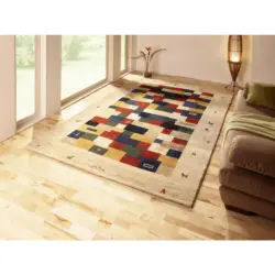 Orientteppich Wohnzimmer 120/180 cm Oase Beige rechteckig
