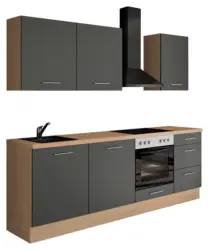 K&uuml;chenblock IBZ ohne Ger&auml;te ca. 230 cm Dunkelgrau